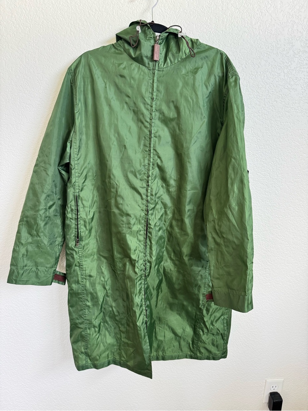 Vintage Longchamp Packable Windbreaker Rain Jacket Hooded Modèle Déposé Raccagni